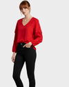 LEONISA Blusa en popelina cuello en pico. Talla S
