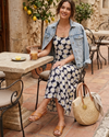 FOREVER21 Vestido largo estampado margaritas. Talla S