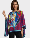 PONCHO Tipo pañoleta estampado. Talla Única