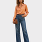 ORQUIDEA Blusa camisera en satín. Talla S