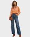 ORQUIDEA Blusa camisera en satín. Talla S