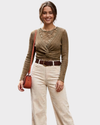 DAHLA Sweater cerrado con nudo. Talla M