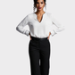 NAF NAF Blusa escote en V con venas en contraste. Talla M