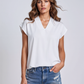 ROJOTÚ Blusa cuello en V para mujer. Talla 6 ( XS )