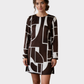 MANGO Vestido estampado geométricos. Talla M