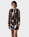 MANGO Vestido estampado geométricos. Talla M