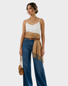 THE LIMITED Top tiras espagueti decorado. Talla XS