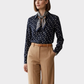 MERONA Blusa camisera estampada en pepas. Talla M