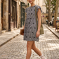 INA Vestido corto bordado ojalillo. Talla S