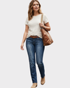 EXPRESS Jean cinco bolsillos con bigotes de gato. Talla 10R* Americana