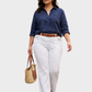 FAIR LADY Pantalón en dril cinco bolsillos . Talla 3XL