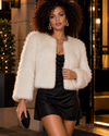 MANGO Chaqueta en pelo sintético. Talla S
