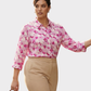 KASPER Blusa Camisera estampada geométricos. Talla L