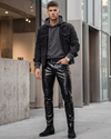 H&M Pantalón en cuero sintético para hombre. Talla L/XL*