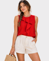 ZARA Blusa sin mangas con pliegue. Talla M