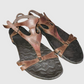BRAHMA Sandalias en cuero doble correa. Talla 36