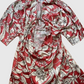 RW Vestido largo estampado con abertura en la espalda. Talla XL