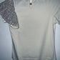 OFFCORSS Body crema con manga de lentejuelas plateadas. T14