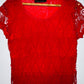 RED APPLE Camiseta manga corta de malla con encaje. TL