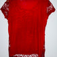 RED APPLE Camiseta manga corta de malla con encaje. TL