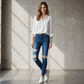 AMERICAN EAGLE Jean Cinco Bolsillos con Destroyer. Talla 0