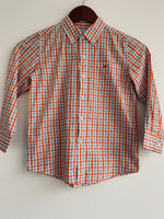 EPK Camisa para niño cuadros naranja. Talla 6