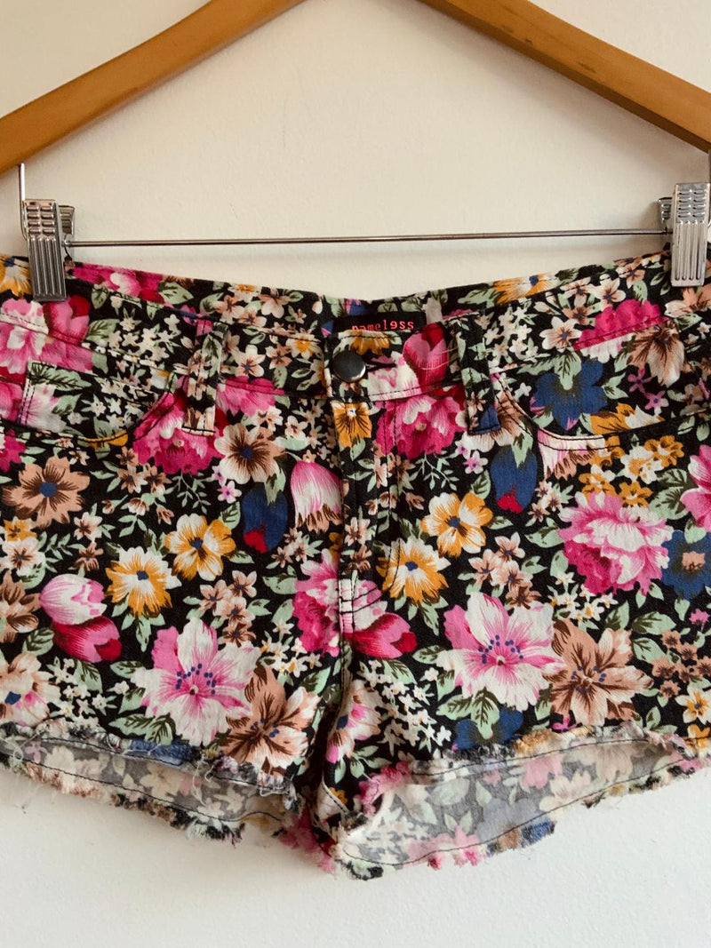 NAMELESS Short en dril estampado flores. Talla M