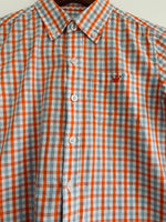 EPK Camisa para niño cuadros naranja. Talla 6