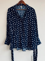 MA Blusa Materna con cuello estampada Pepas. Talla M