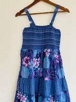 ZKAF Vestido playero con cortes bordados y nido de abeja. Talla S