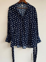 MA Blusa Materna con cuello estampada Pepas. Talla M