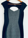 EXPRESS Vestido Cortes Negro Gris. Talla 4