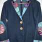 CROQUIS Chaqueta tipo blazer en índigo pintada a mano. Talla XS/S