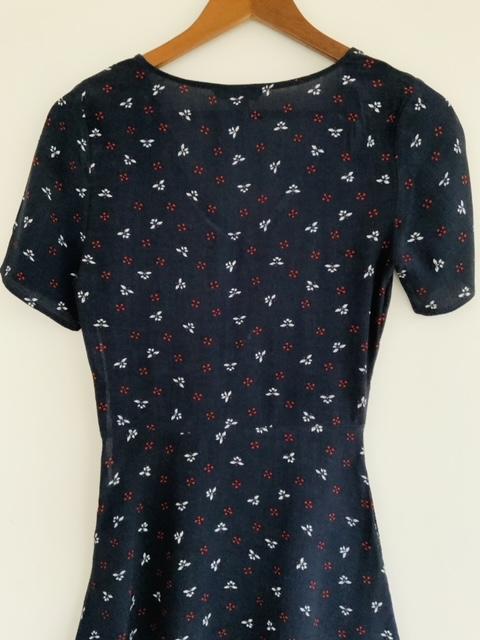 H&M Vestido estampado manga corta mujer. Talla 2 ( XXS )