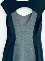 EXPRESS Vestido Cortes Negro Gris. Talla 4