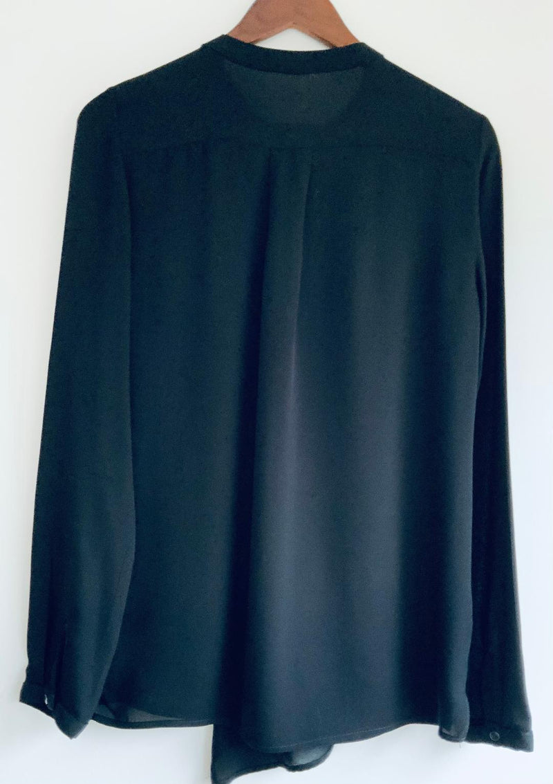 MANGO Blusa manga larga con Bolero Frontal cuello nerú. Talla S