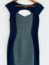 EXPRESS Vestido Cortes Negro Gris. Talla 4