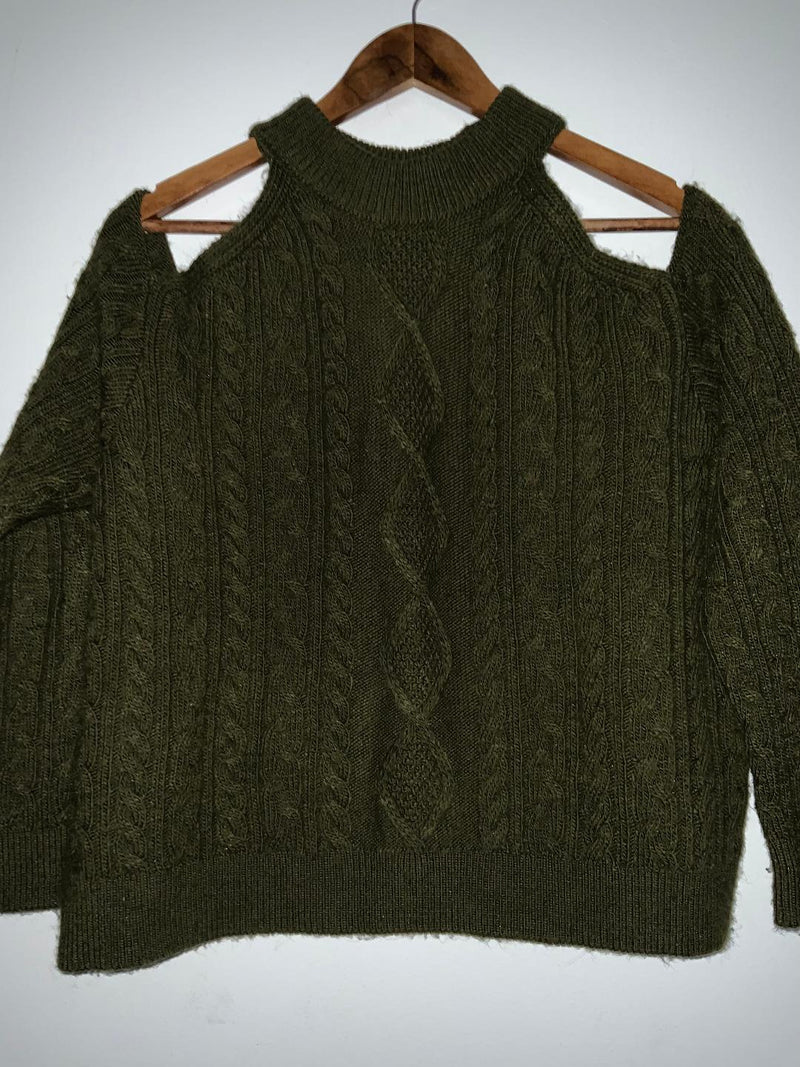 SWEATER Trenzado hombros descubiertos. Talla S