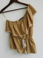 ZARA Blusa Campesina 1 solo hombro. Talla S