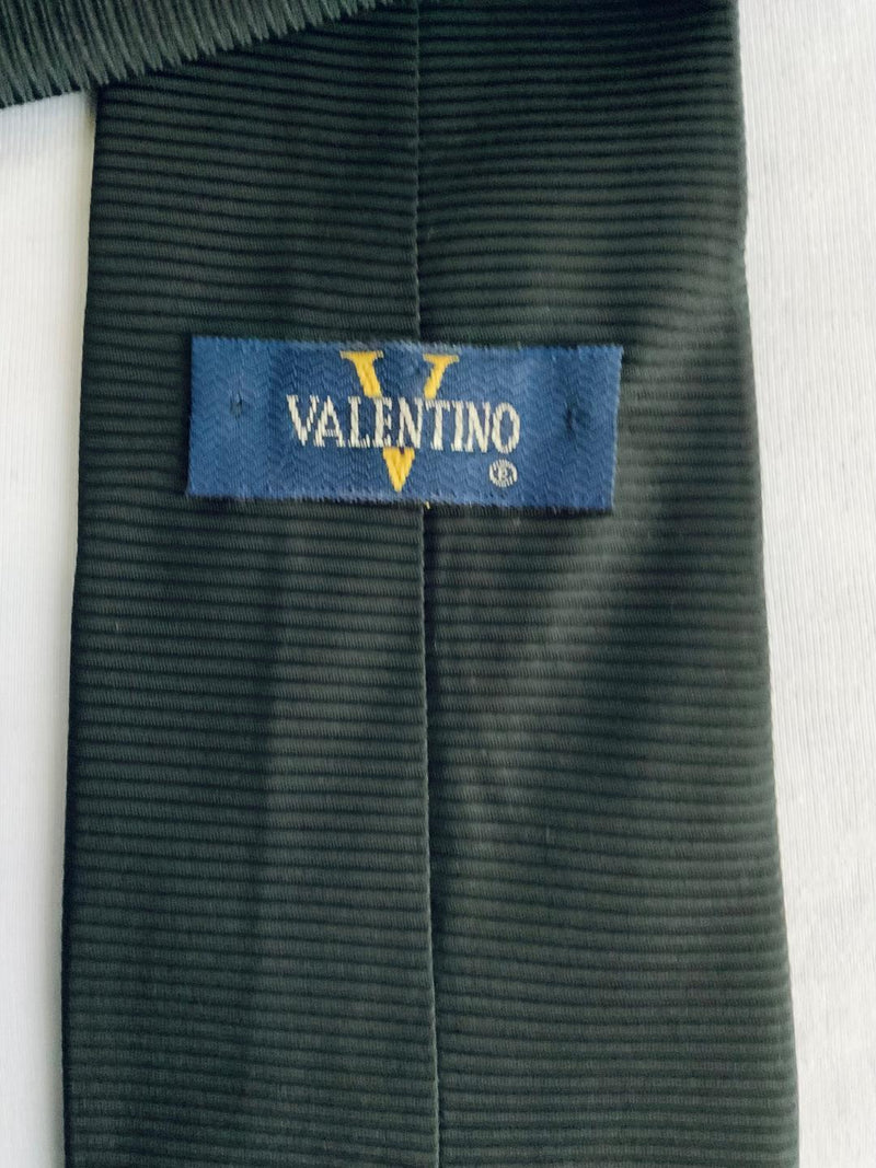 VALENTINO Corbata Negra con Textura. Talla Ünica